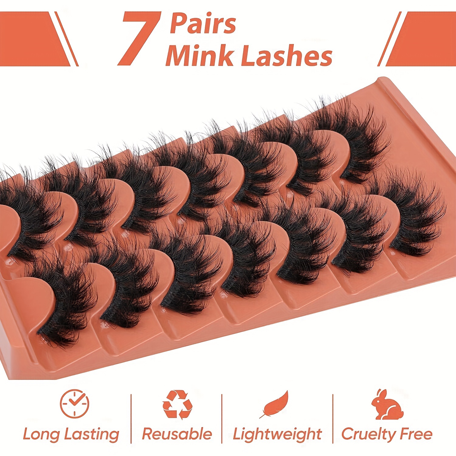 Fluffy False Lashes, Faux Mink 8d Volume Lashes, Long Dramatic Cat Eye Lashes 2 Types Mixed