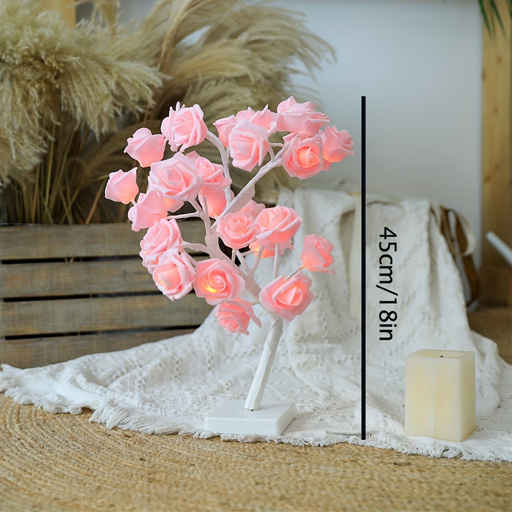 Led Rose Flower Table Lamp Home Party Wedding Bedroom - Temu