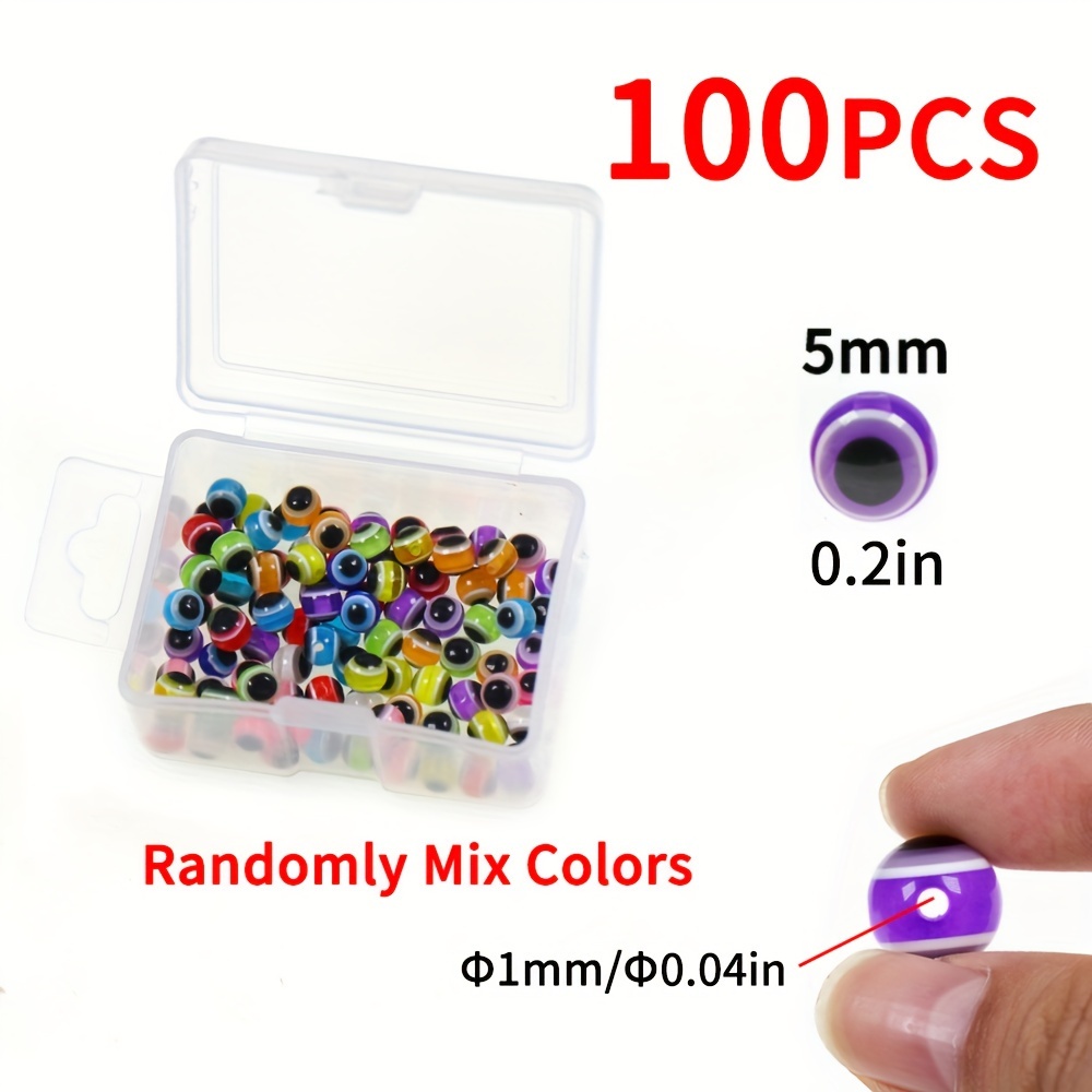 100Pcs 4/5/6mm Hard Plastic Round Floating Fishing Beads Mixed