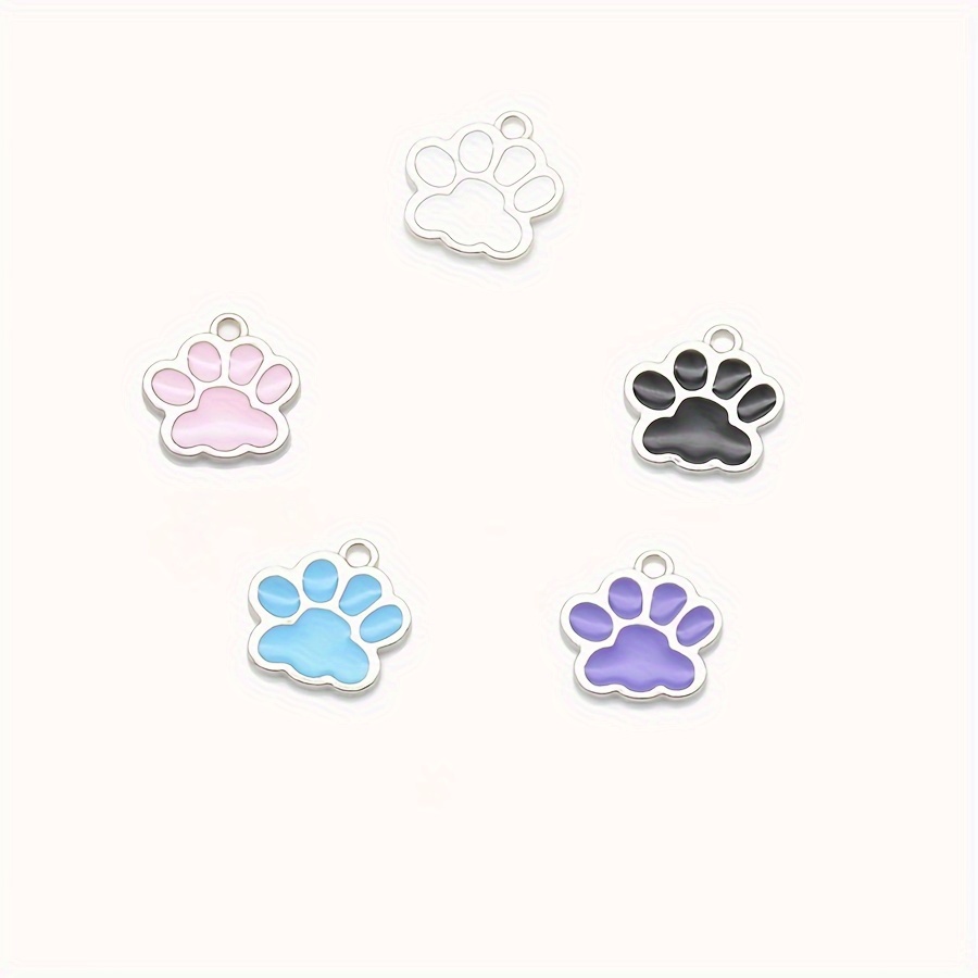 Colorful Cat Paw Print And Love Heart Patterns Large Hole - Temu