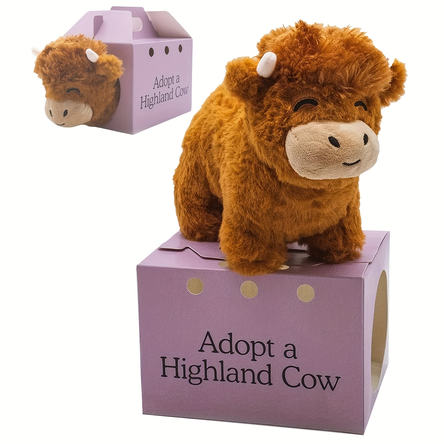 Simulation Highland Cow Plush Toy Soft Stuffed Animal Cow - Temu