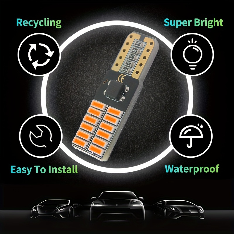 14Pcs T10 LED Auto Lamp Cars From Canbus W5W 4014 24-SMD 3W 6000K  Light-Emitting Diodes Independent Bulb Excelente producto