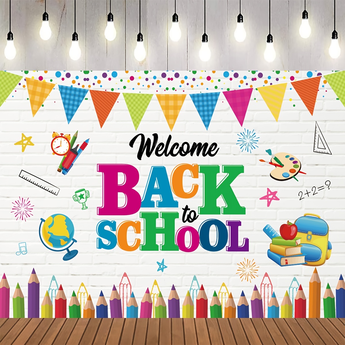 5x3FT Welcome Back to School Banner First Day of School Backdrop Banner Teachers and Students Party Supplies Classroom Office School Photo Back - 1