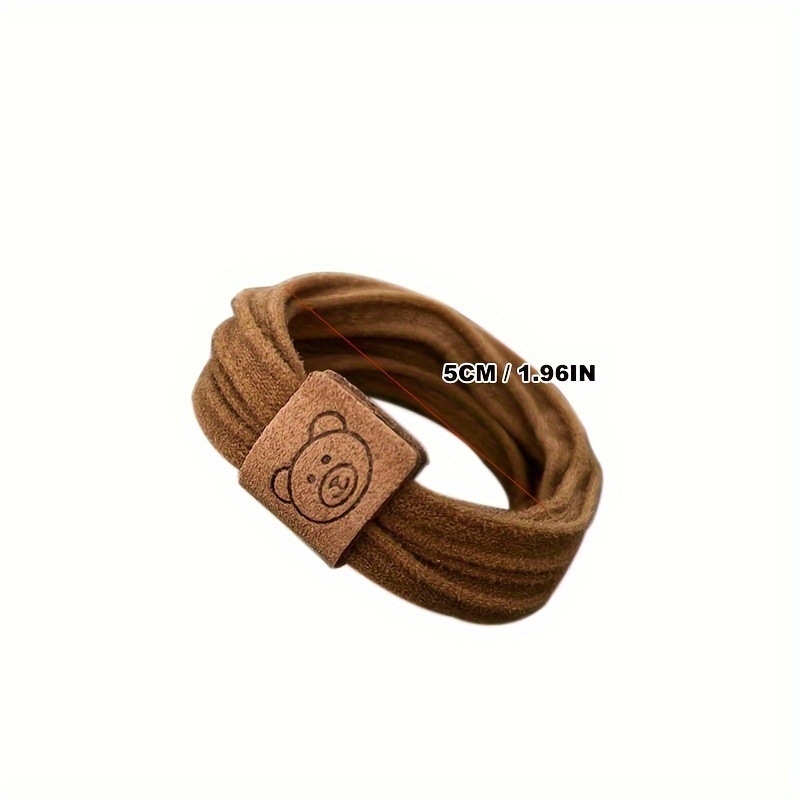 5pcs Little Bear Hair Rope Elastic Headband Thick Hair Ties