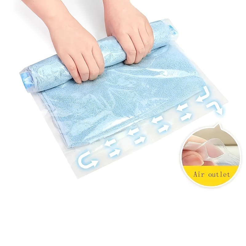 Space-saving Compression Bags - No Vacuum Or Pump Needed - Perfect For  Travel And Home Packing - Blue Travel Accessories - Temu