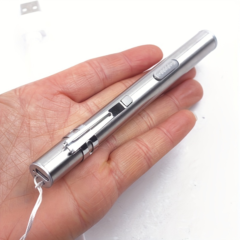 

1pc Mini Penlight Lamp Pocket Led Flashlight Usb Rechargeable Torch Light
