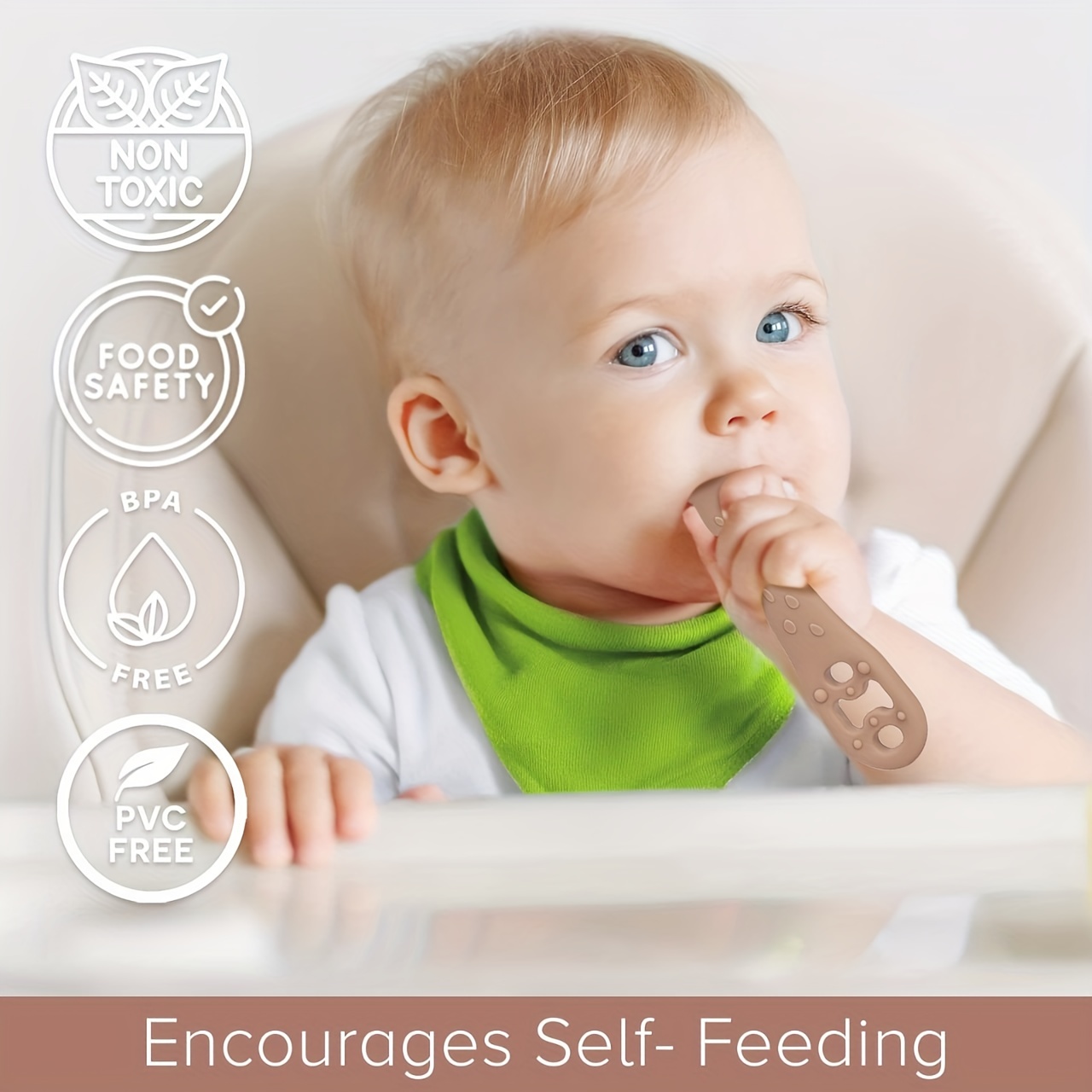 Silicone Baby Feeding Spoon, Baby Self Feeding Spoon
