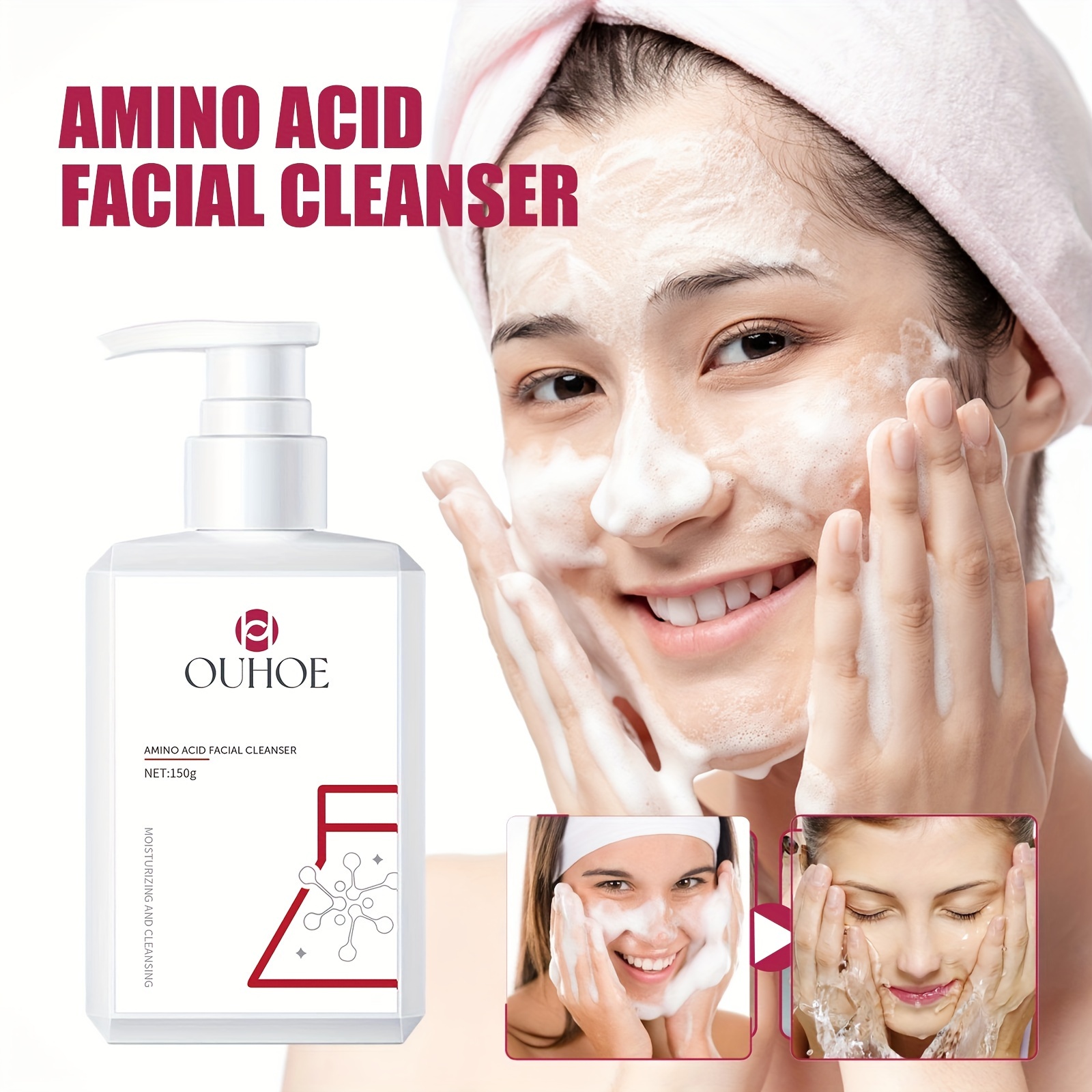 Limpiador facial con aminoácidos de fresa
