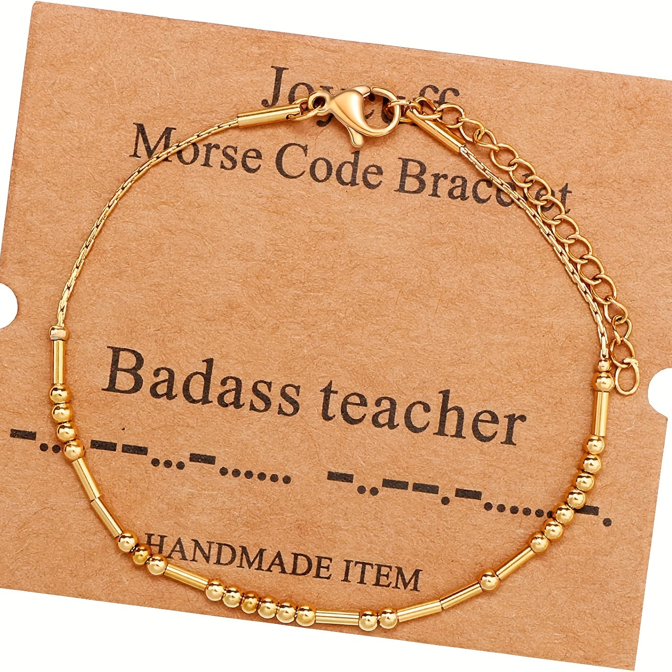 Fearless Meaning Morse Code Bracelet Copper Beads Minimalist Rope Bracelet Inspirational Gifts 1 Pc,Temu