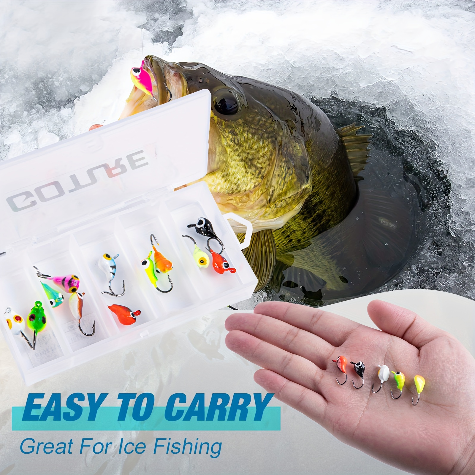 * 12pcs Ice Fishing Jigs Kit, Fast Sinking Ice Fishing Bait Hook For Bass  Pike Trout Walleye Crappie Panfish, Winter Ice Fishing Lures