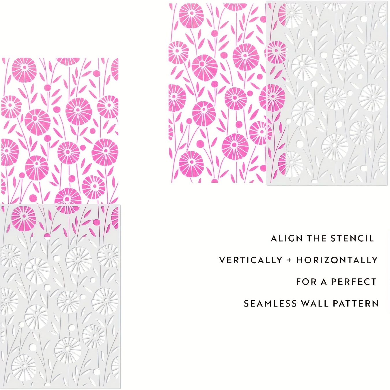 Garden Pattern Wall Stencil Reusable Drawing Templates For - Temu