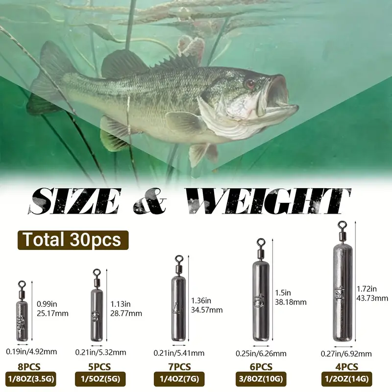 Fishing Weights Fishing Sinker Drop Shot Round Swivel - Temu