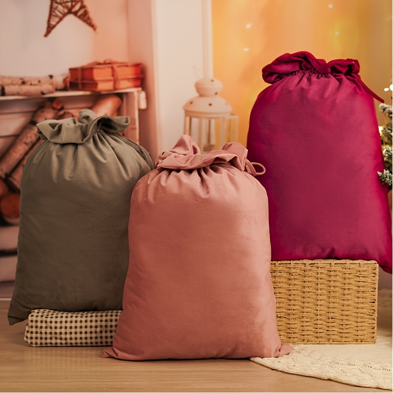 Large velvet shop bags with drawstrings