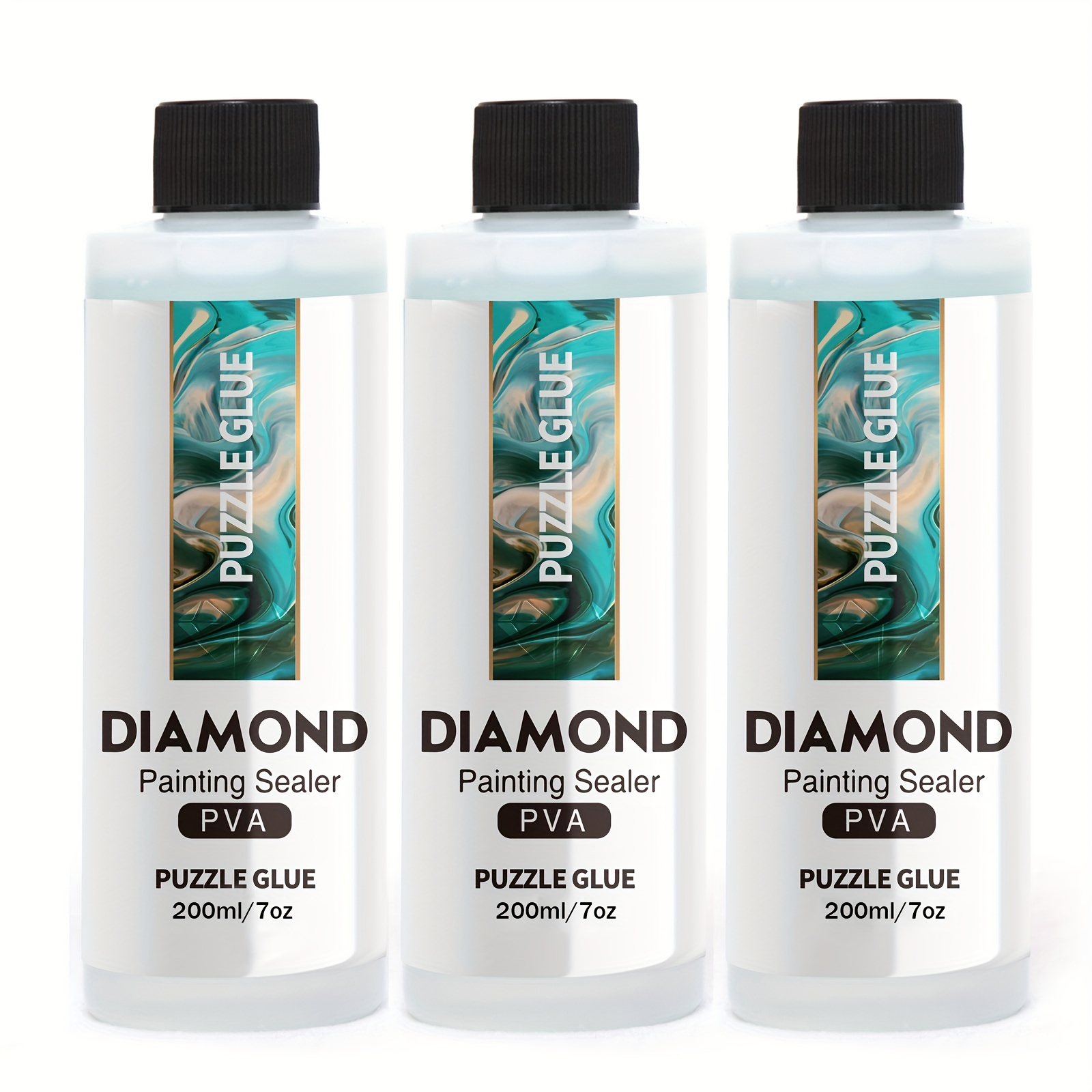 Diamond Painting Sealer 120ML with Sponge Head, 5D Diamond Painting Glue  and Jig