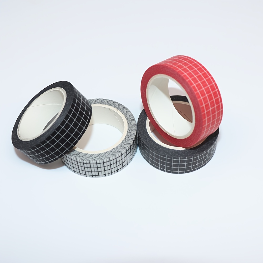 Black And White Grid Washi Tape Size - Temu