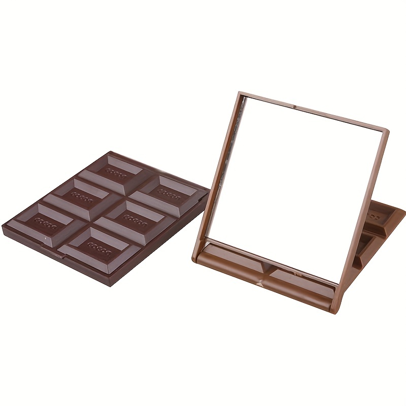 

Chocolate Shaped Foldable Makeup Mirror Creative Desktop Cosmetic Touch-up Mirror Portable Square Beauty Mirror For Daily & Travel Makeup & Skincare