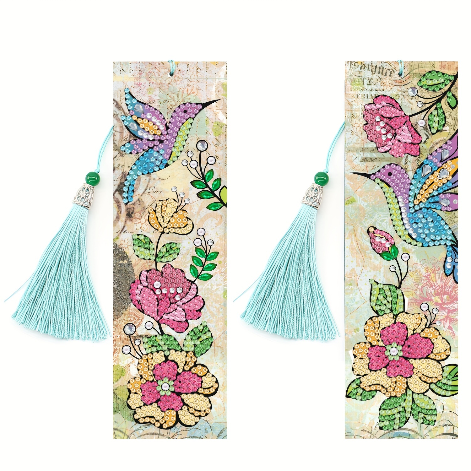 5d Artificial Diamond Painting Bookmarks Kit Flower Size - Temu