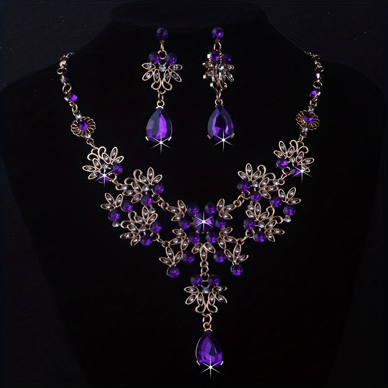 Royal blue necklace and clearance earring sets