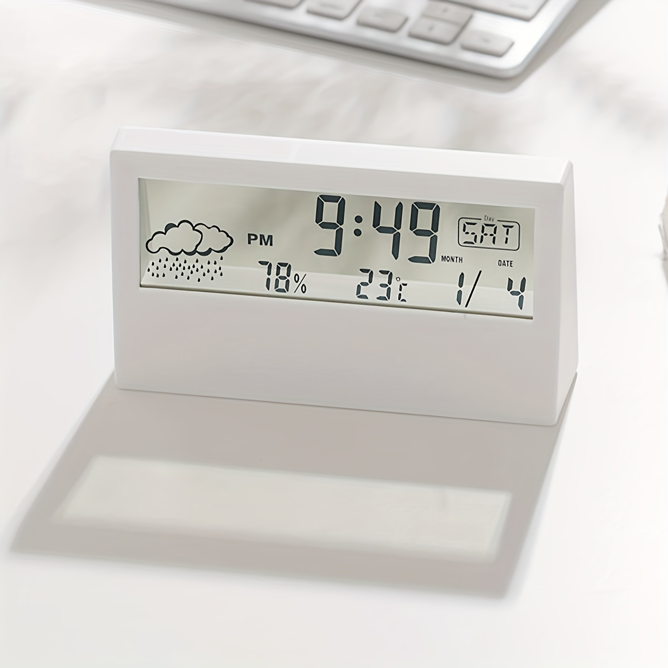 White Temperature Humidity Meter Clock Multifunctional - Temu