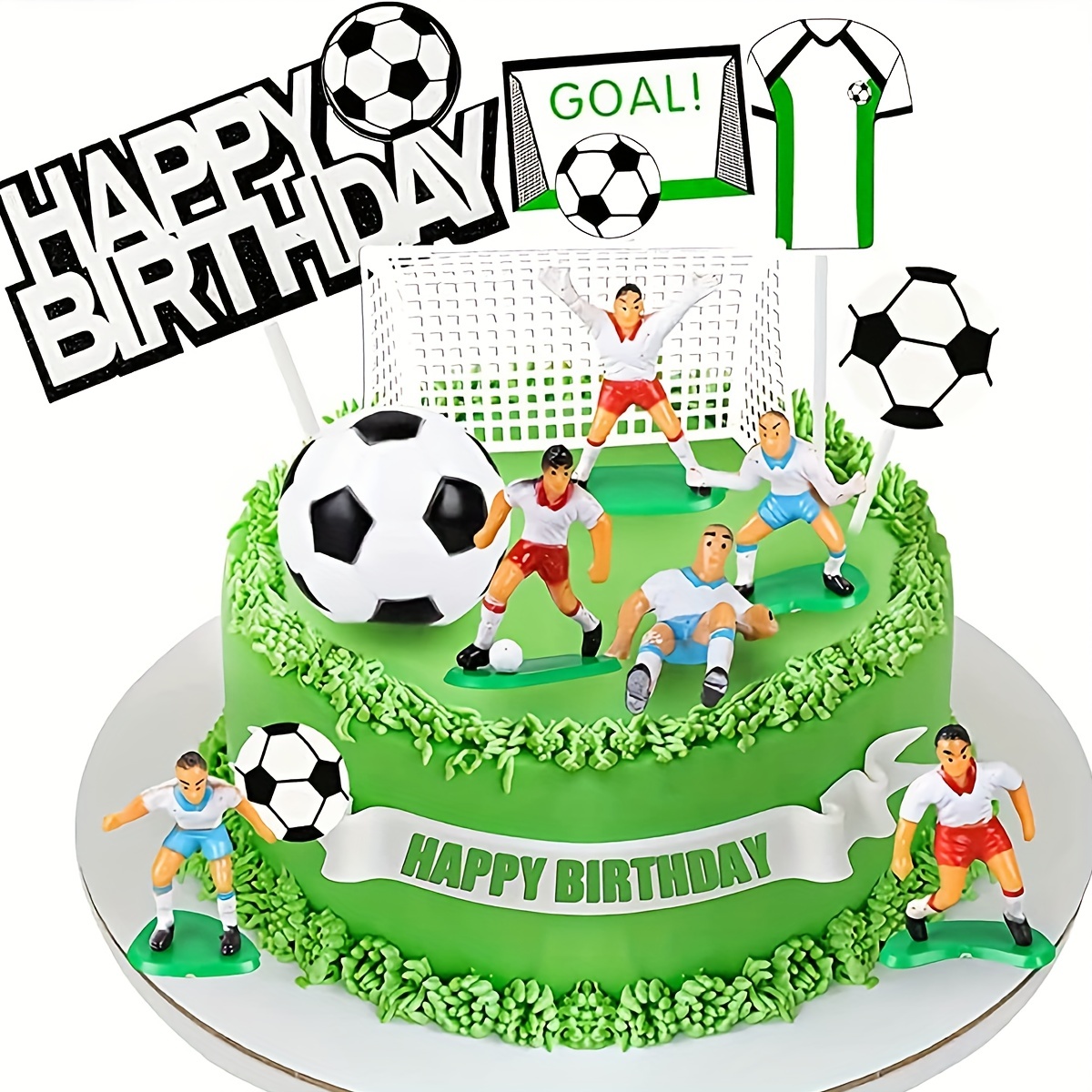 Tarta Campo de Fútbol - Ø 20 cm para el cumpleaños de tu hijo - Annikids