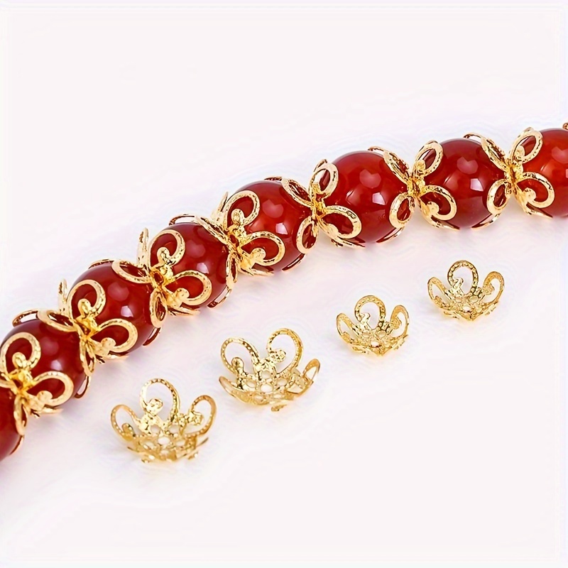 500pcs Hollow Flower Bead Caps Metal Filigree Spacer Beads Jewelry Making  Findin