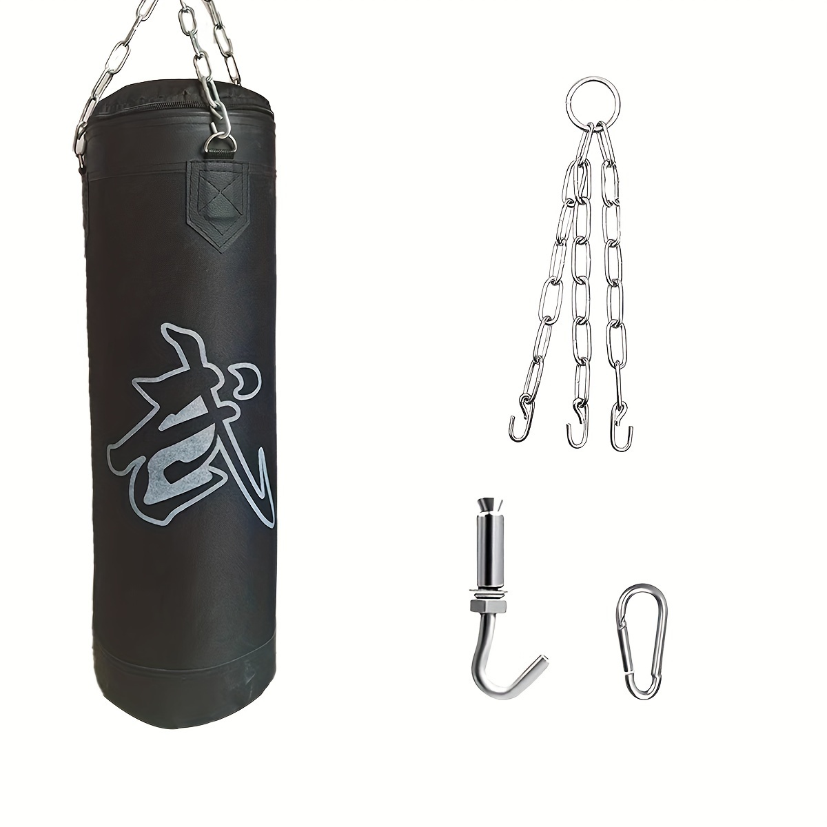 

1 Set 60cm Hanging Boxing Sandbag, Martial Arts Combat Training Sandbag, Equipped With Hooks And Stainless Steel Chains - Unfilled