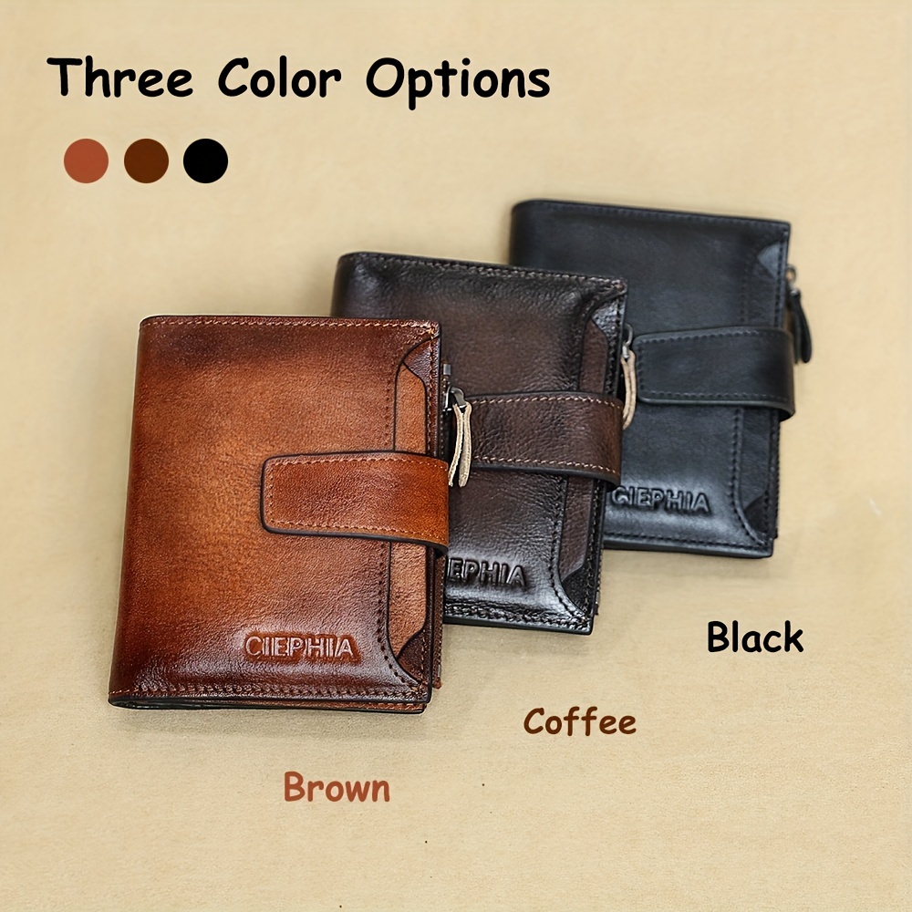 Mens designer RFID Blocking Zipped - Coin Pocket Premium Leather pouch  wallet