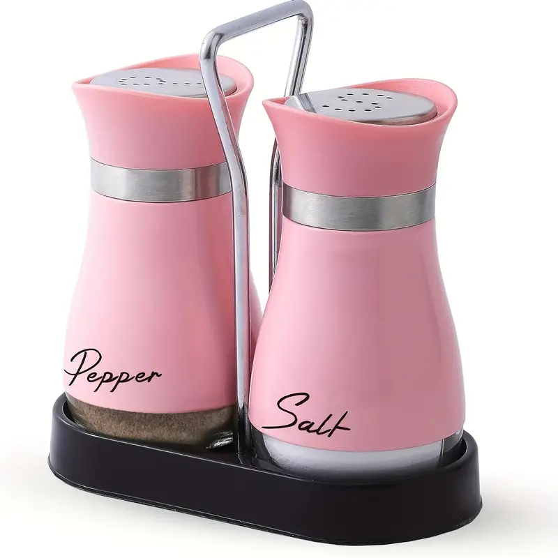 Pepper And Salt Shaker Set Spice Shakers Set With Stable - Temu