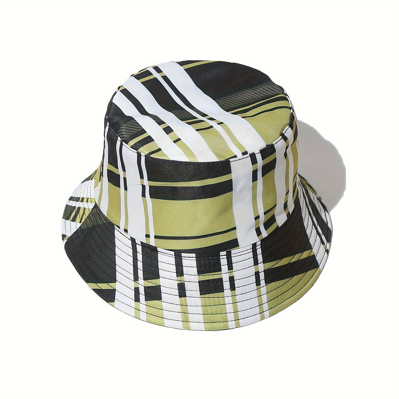 Solid Color Bucket Hat Embossed Bow Plaid Fisherman - Temu Canada