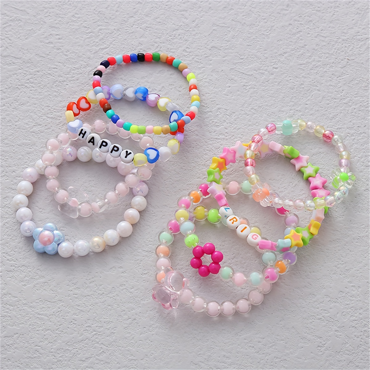 Cute Bff Colorful Flower Charm Beaded Bracelets For - Temu