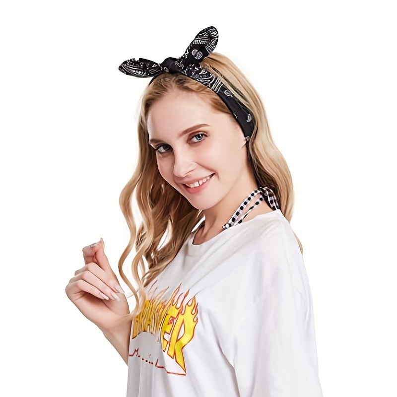Vintage Paisley Bow Headband Hair Accessories