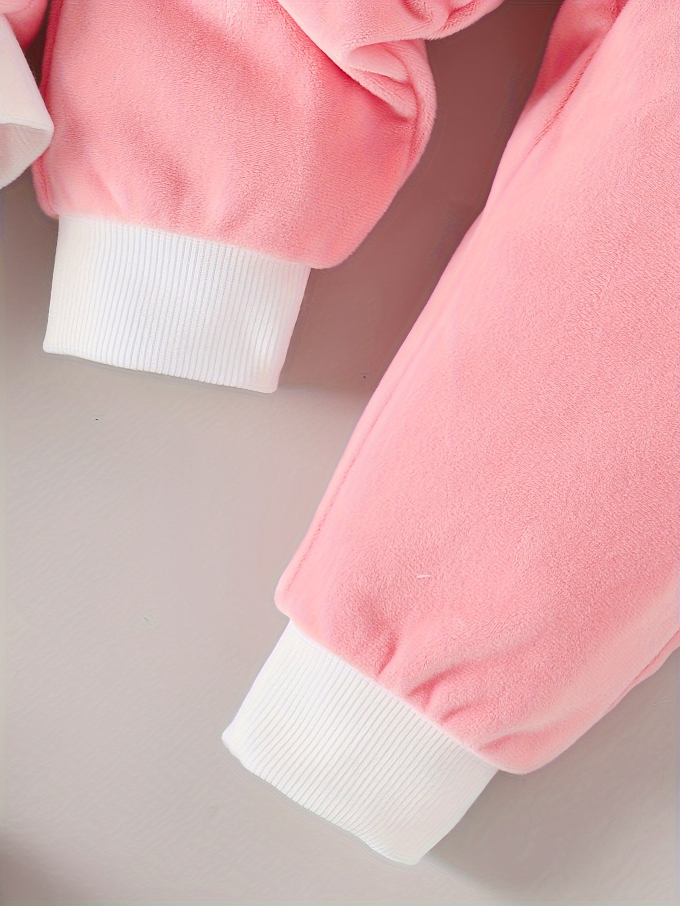 Kids cotton fleece sweatsuit, BUNNY, pink, Cotton fleece