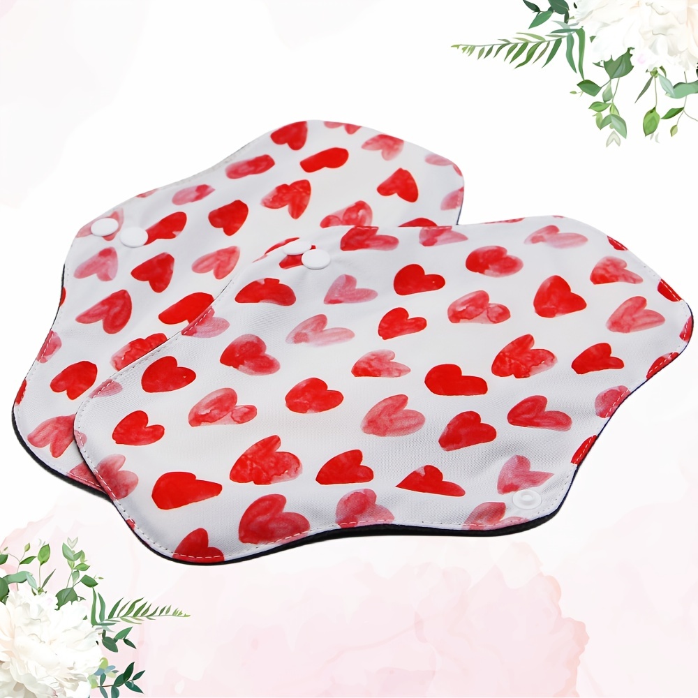 Red Heart Print Reusable Menstrual Pads Bamboo Cloth Pads - Temu