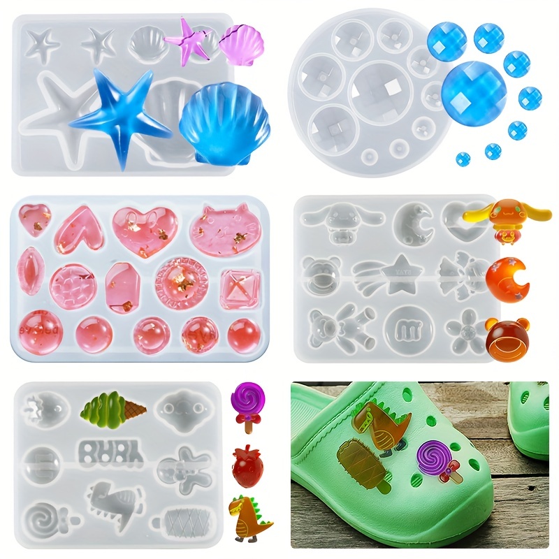  10 Pair Christmas Resin Molds Snowflake Mold Snowflake Silicone  Mold Silicone Casting Pendant Mold with Hanging Holes 100 Open Jump Rings  and 100 Earring Hooks for Epoxy DIY Jewel Making Tree