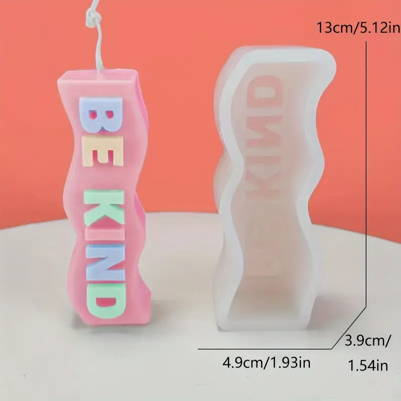 3D Unique Wave Shape Silicone Candle Mold DIY Rectangle Wave Letter Candle  Mold