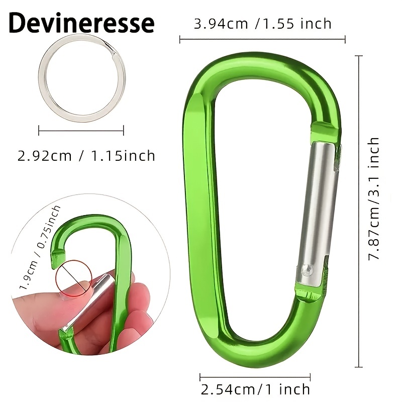 6pcs Carabiner Keychains 8 D Ring Carabiner Keychains For Outdoor Camping  Daily Use, Shop Now For Limited-time Deals