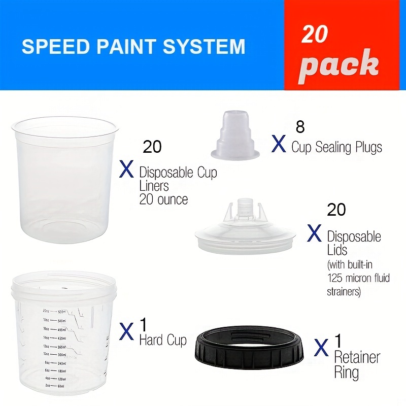 Professional Paint Cups Paint Spray Gun Cup Liners And - Temu