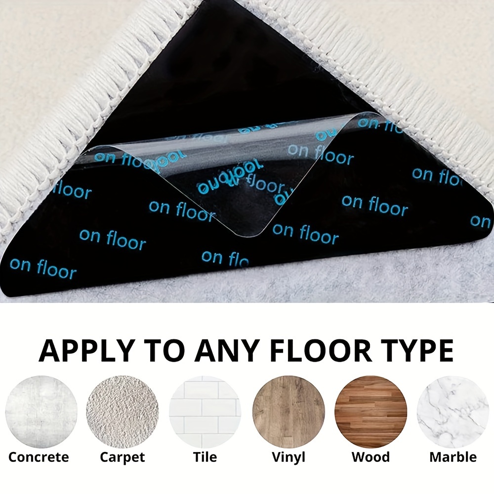 Secure Your Rugs With Non-slip Carpet Stickers - Perfect For Living Room,  Dining Room & Bathroom - (black) - Temu