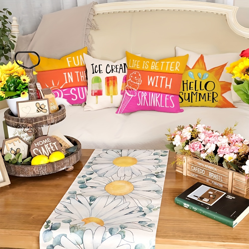 Popsicle Ice Cream Pattern Summer Pillow Covers Throw - Temu