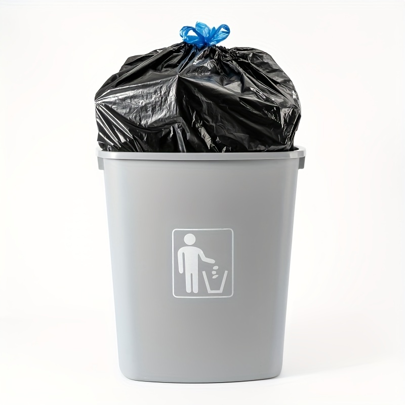 LEAMOO 7 to 8 Gallon / 30 Liter Gallon Drawstring Trash Bag, Thickened  Medium Garbage Bags, 60 Count