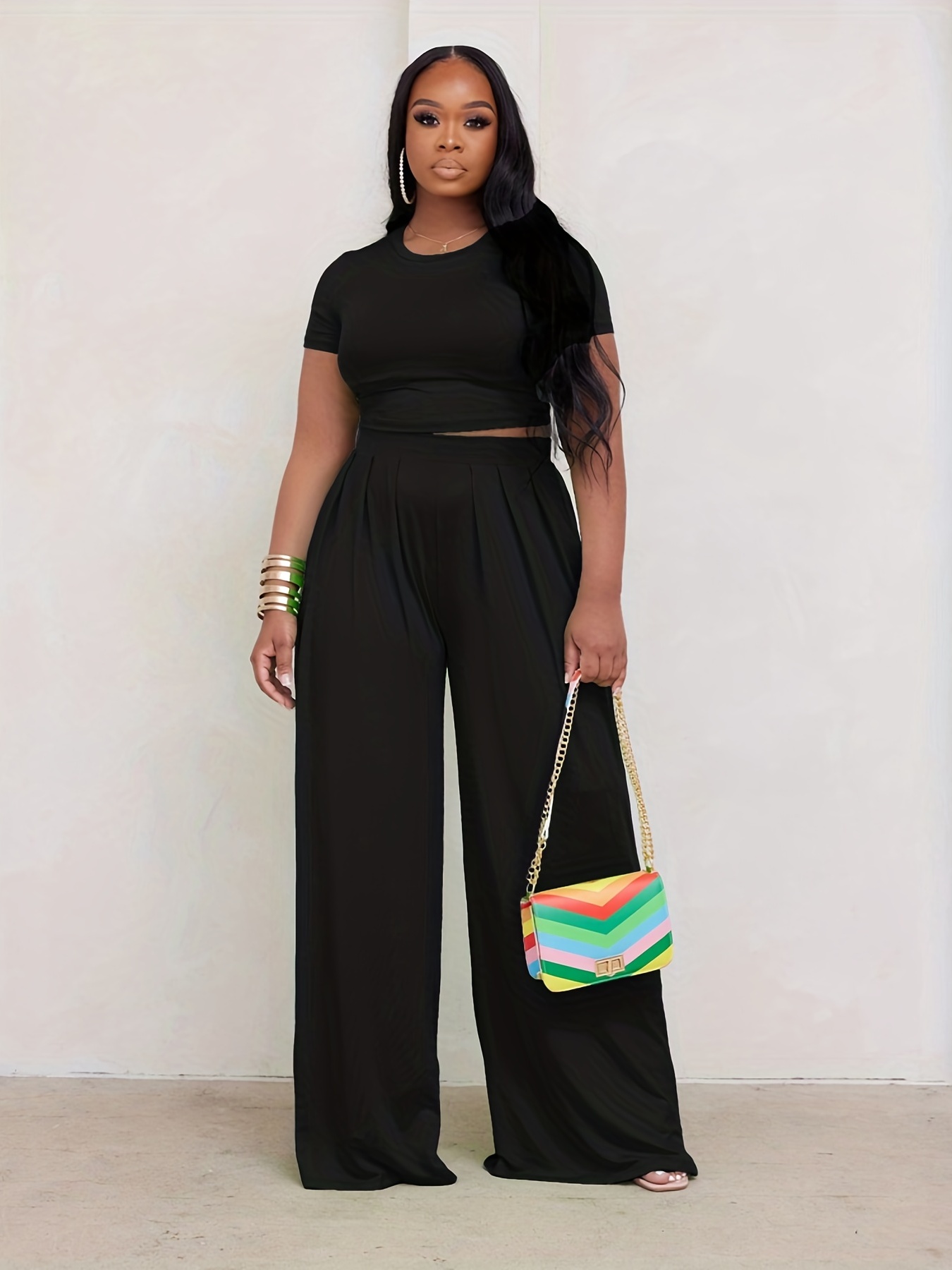 Fashion Two Piece Top And Trouser Set