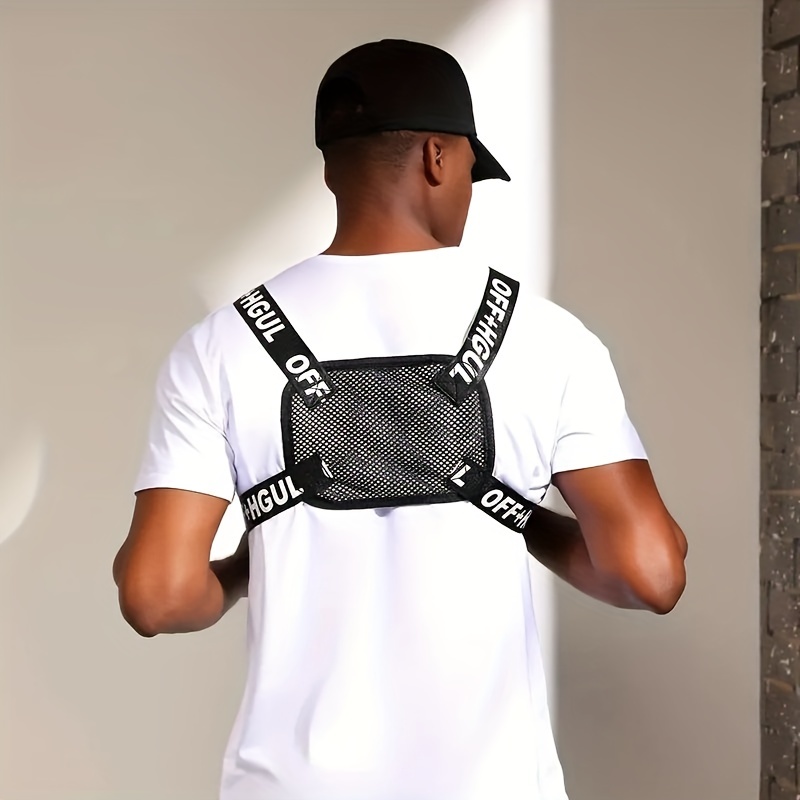Sac de poitrine tactique fonctionnel mode balle hip-hop gilet streetwear sac  taille