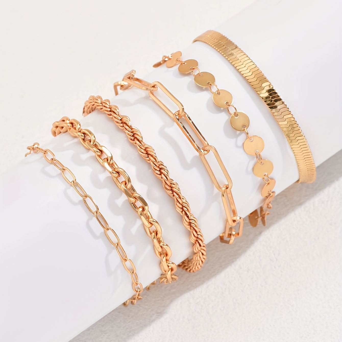 Vintage Multilayer Chain Bracelet Set Women's Geometric Gift