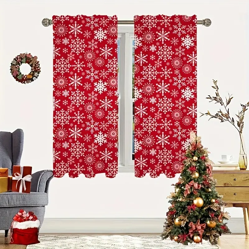 2 Panels Christmas Curtains