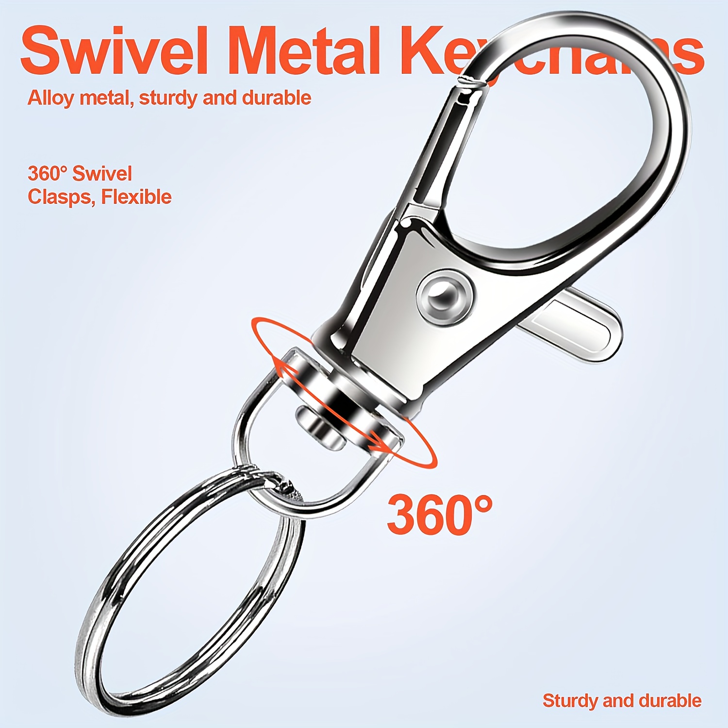 Premium Rotating Spring Hook Key Ring Metal Keyring Lobster - Temu
