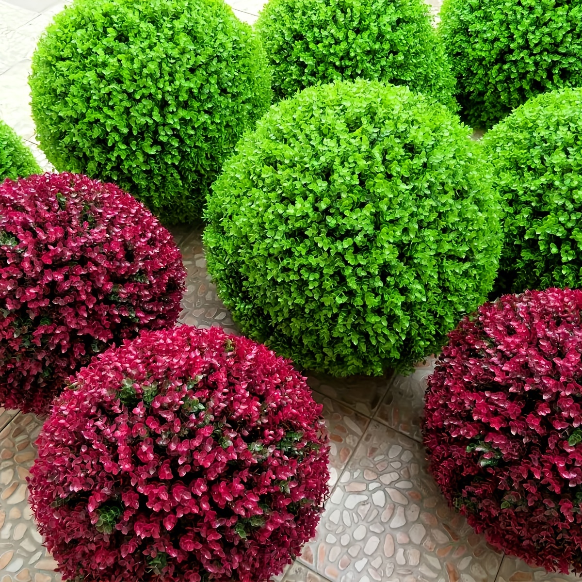 2packs artificial plant boxwood topiary balls uv protected faux plants decorative balls for outdoor patio garden balcony backyard and indoor home wedding decoration