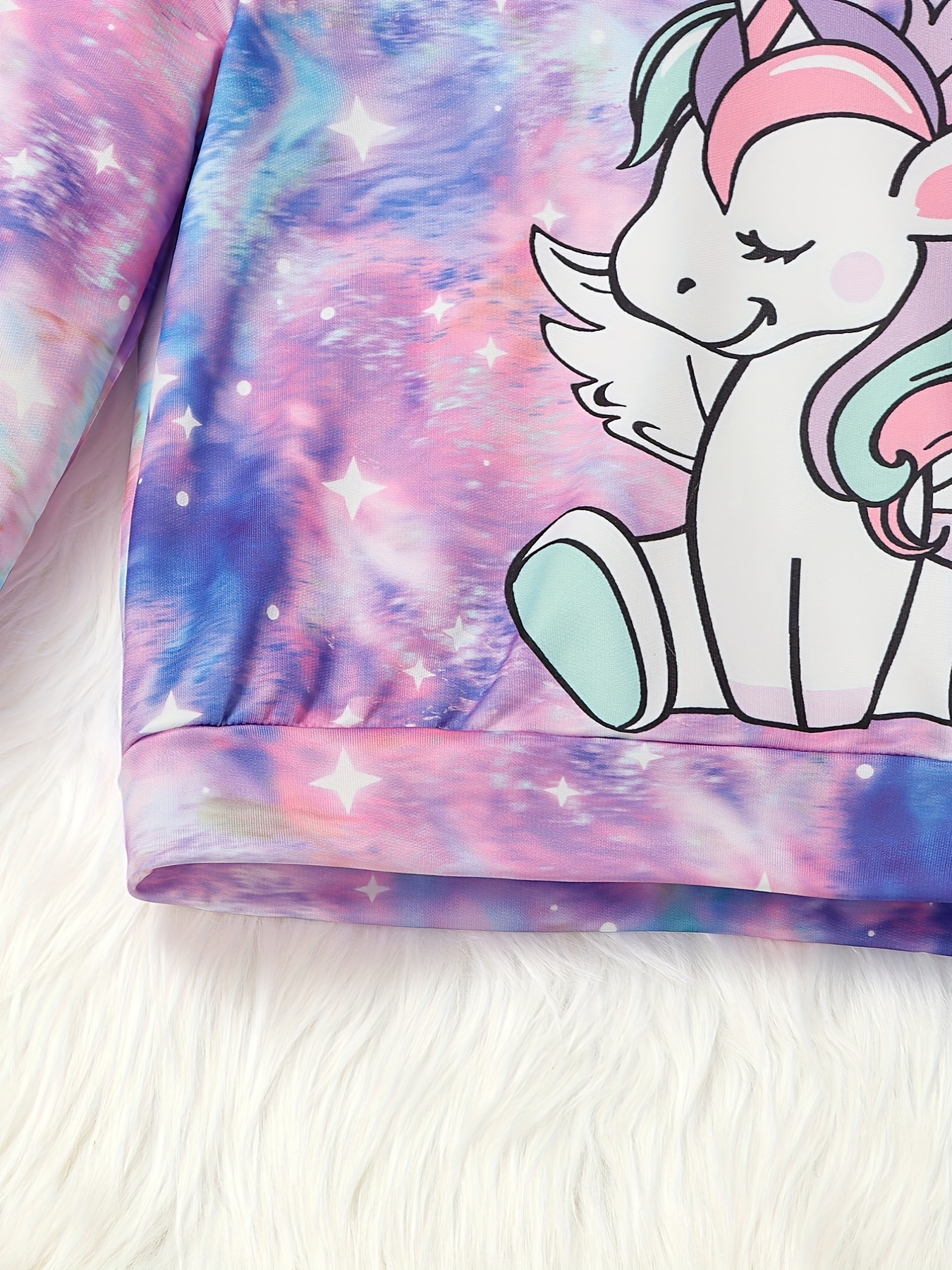 Girls Unicorn Tie Dye Long Sleeve Tops Pullover Kids Casual Temu