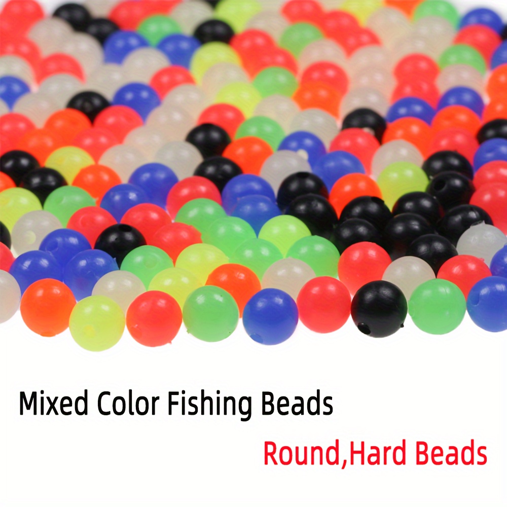 Mixed Color Fishing Beads Hard Plastic Round Beads For - Temu