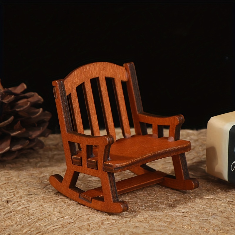 Mini chaise de salle à manger + chaise berçante de berceau miniature pour