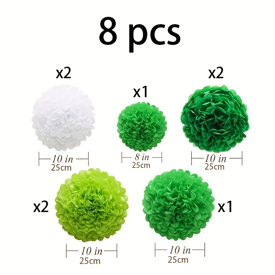 Green Pom Poms, 80 Pieces